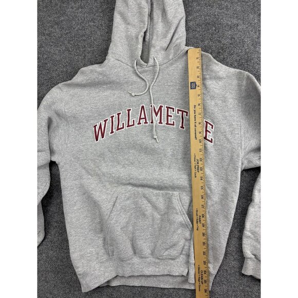 Willamette Hoodie Mens Large Gray Pullover Fleece Oarsman 913 College Spell Out - Picture 6 of 11
